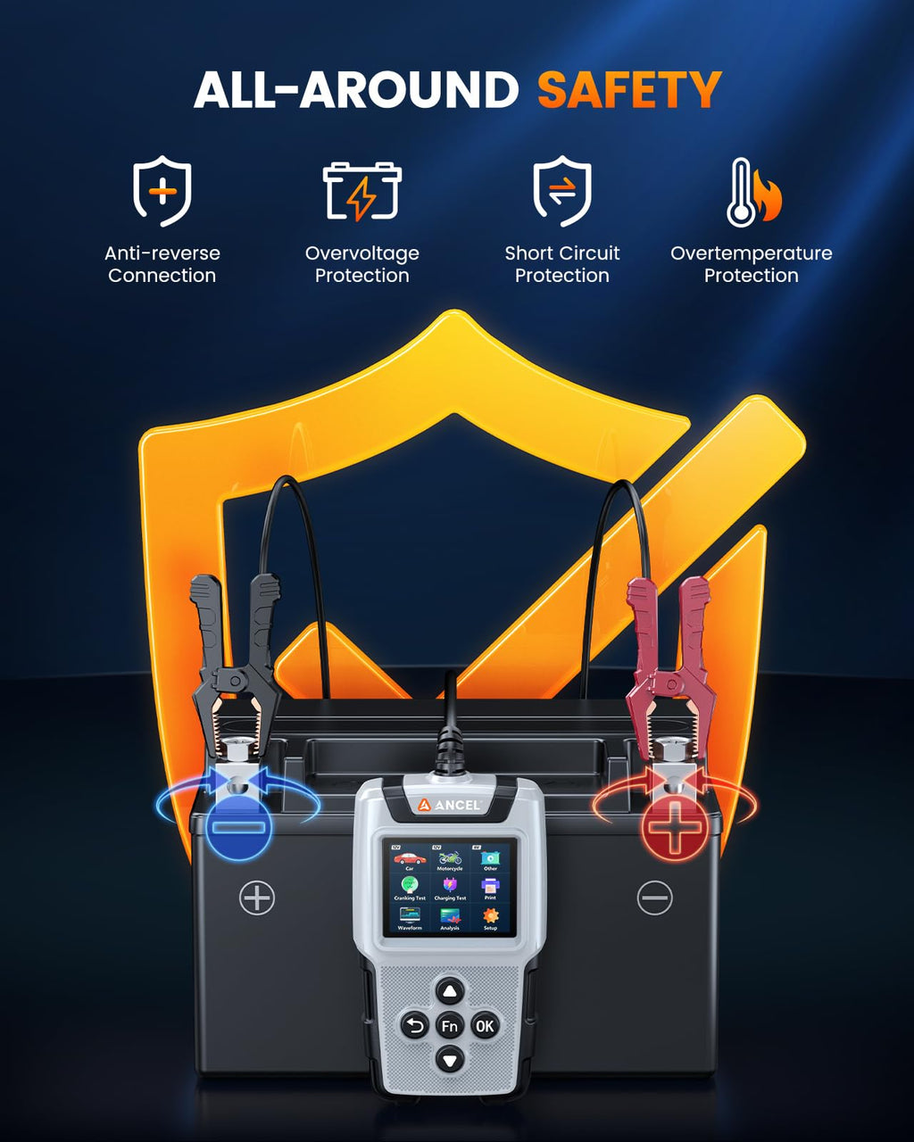 6V 12V 24V Digital Battery Load Tester and Charging System Analyzer
