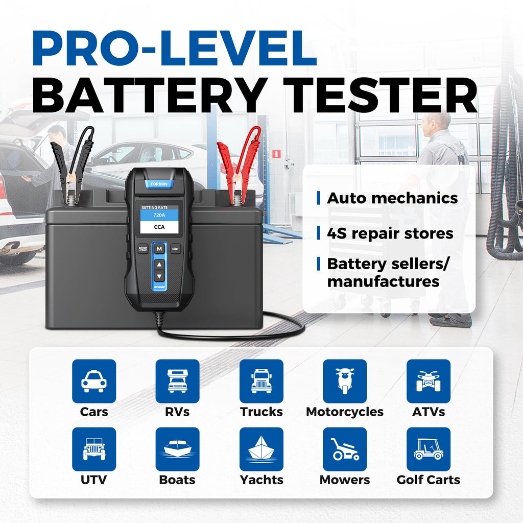 12V 24V Digital Battery Load Tester with Built-In Printer