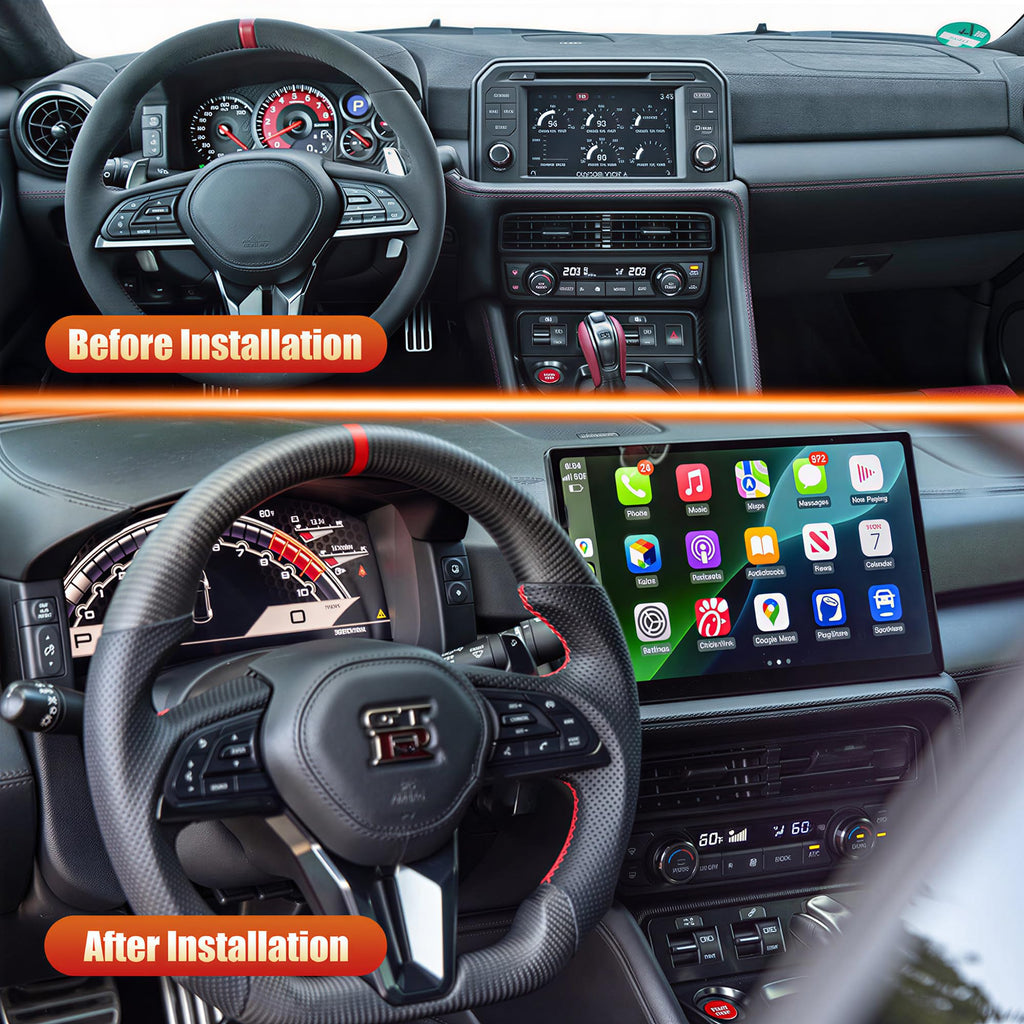 12.9-Inch Android Car Stereo with Wireless CarPlay for Nissan GTR