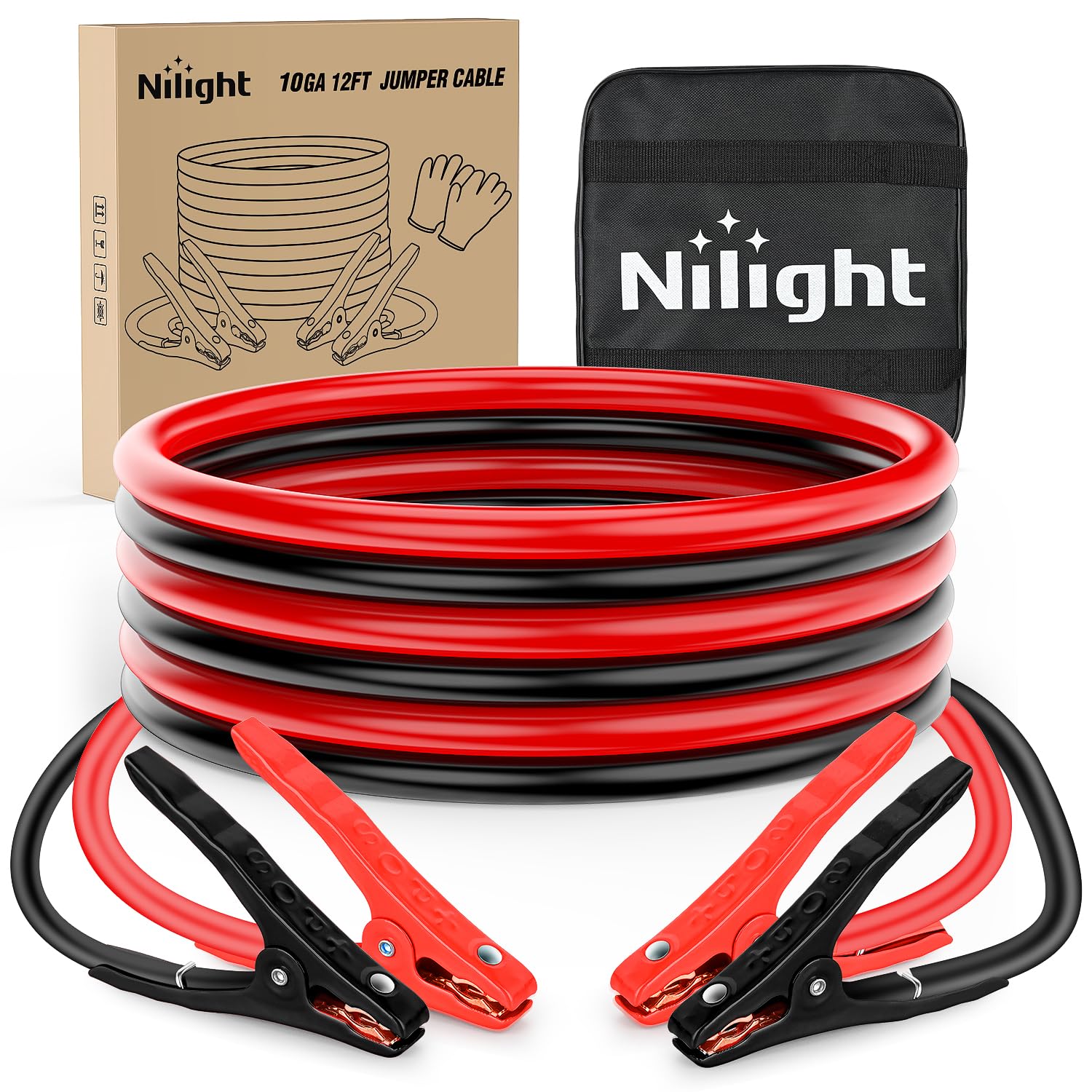 Heavy-Duty Battery Jumper Cables with Carrying Bag