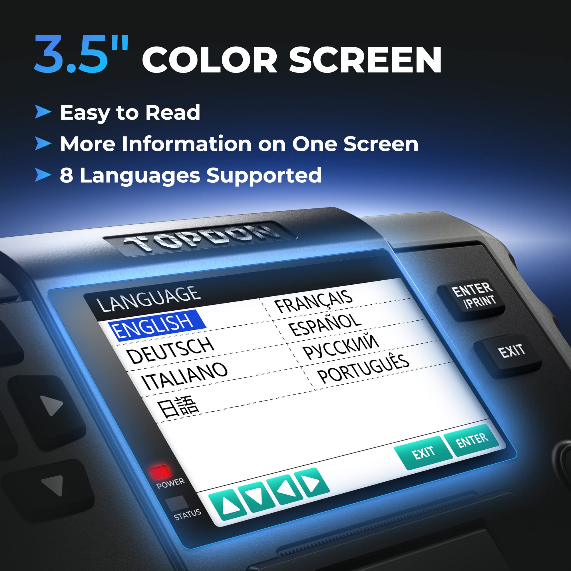 TOPDON BT600 12V 24V Car Battery Tester, 3.5" Screen with Built-in Printer