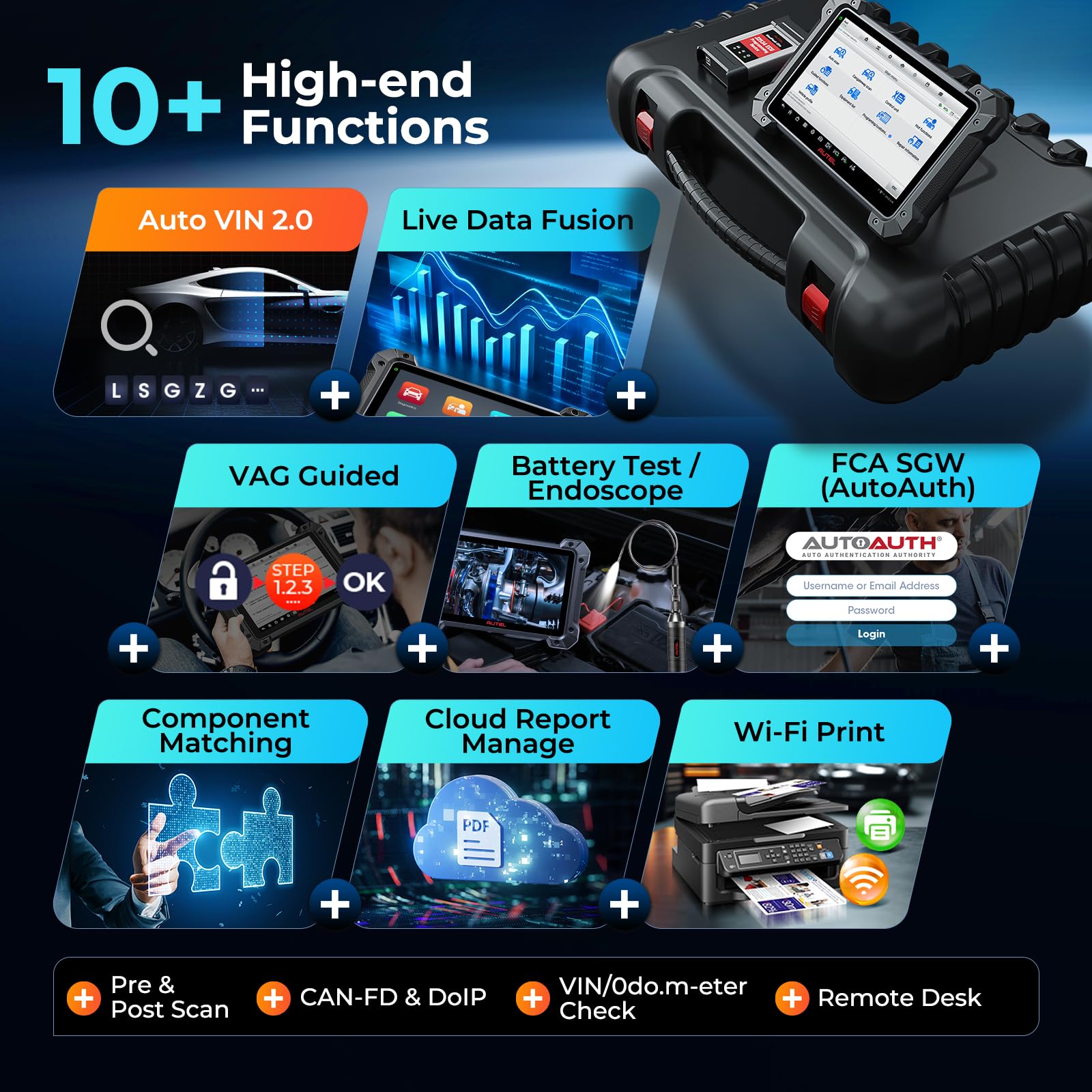 Autel Scanner MaxiCOM MK908 Pro II, J2534 ECU Function as Elite 2 Pro MS909