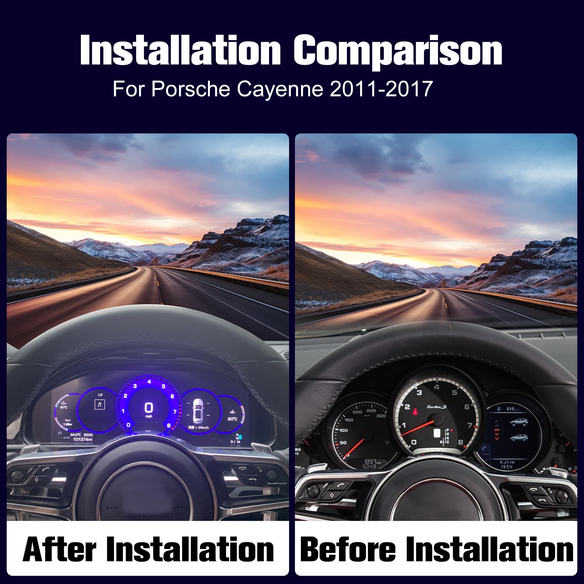 12.3 Inch Digital Instrument Cluster for Porsche Cayenne 2011-2017