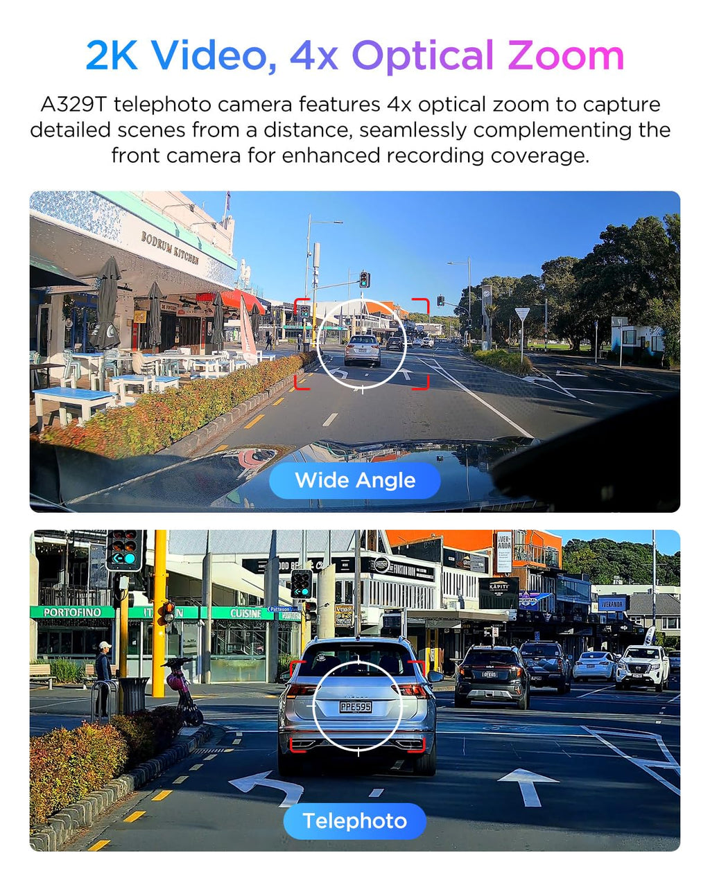 VIOFO A329T 4K 3CH Dash Cam Front Telephoto Rear, STARVIS 2 HDR, Wi-Fi 6