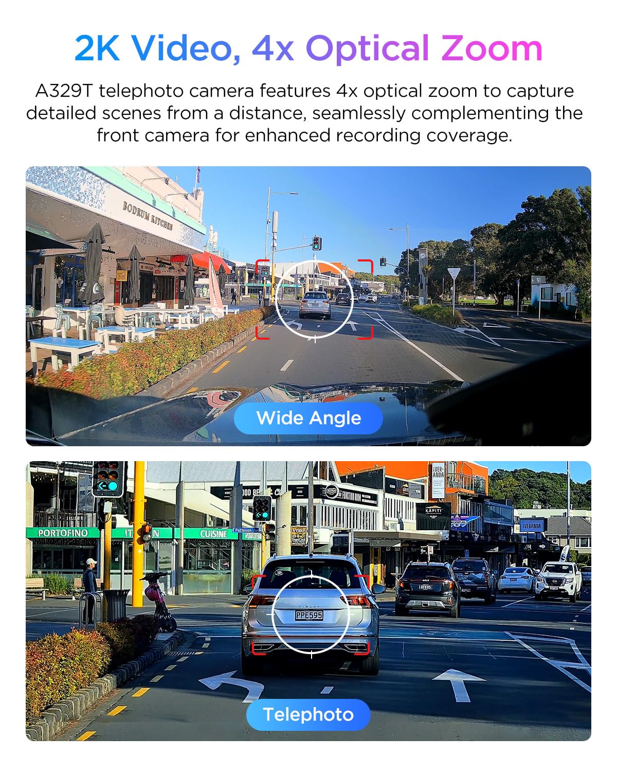 VIOFO A329T 4K 3CH Dash Cam Front Telephoto Rear, STARVIS 2 HDR, Wi-Fi 6