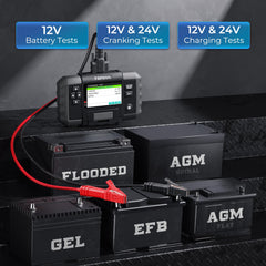 TOPDON BT600 12V 24V Car Battery Tester, 3.5" Screen with Built-in Printer