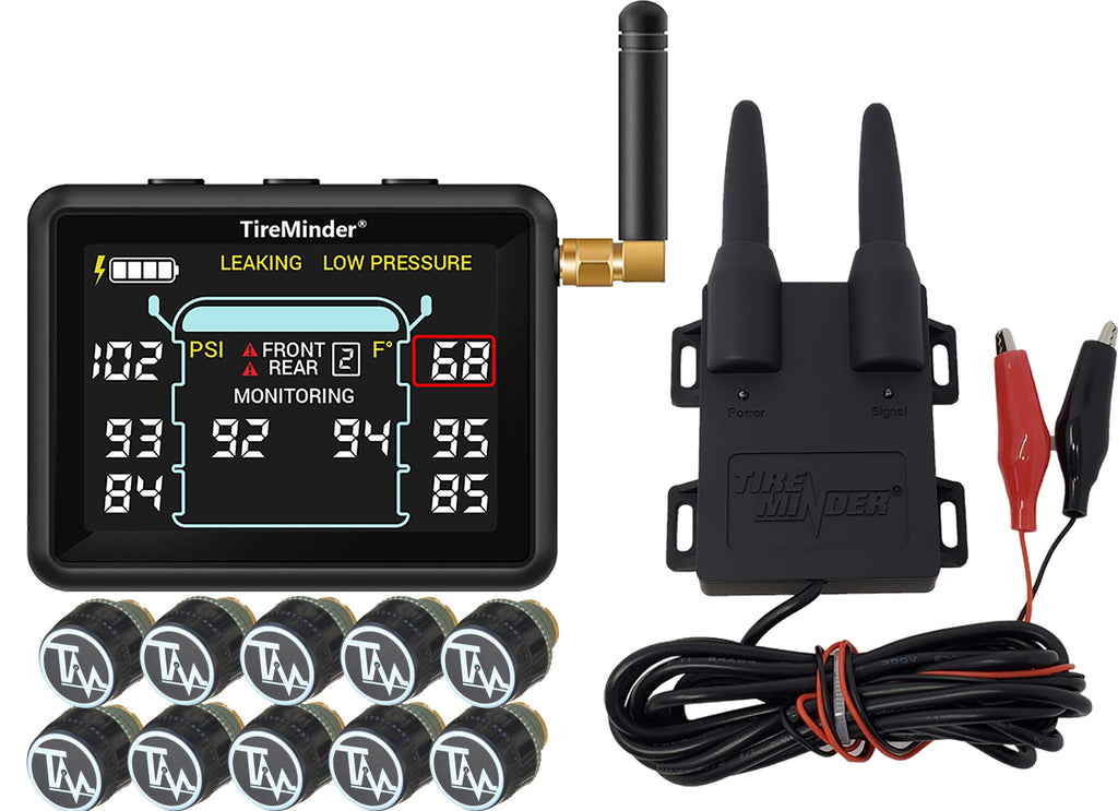 Tire Pressure Monitoring System with 3.15-Inch LCD Display and 10 Sensors