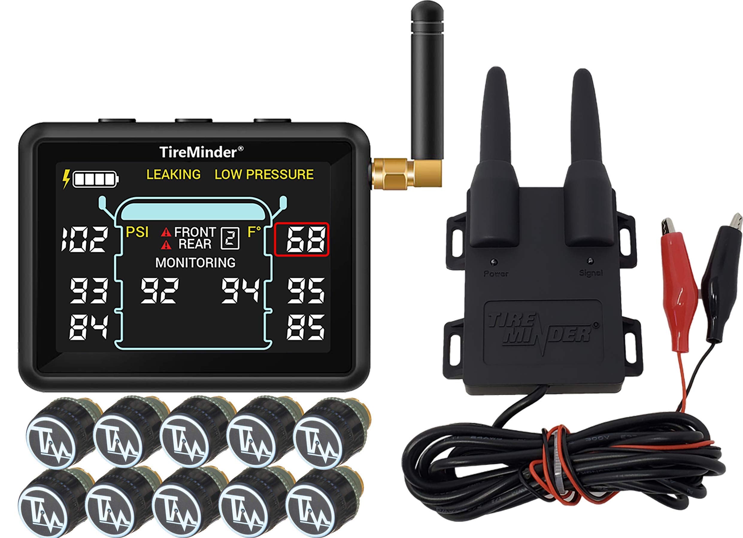 Tire Pressure Monitoring System with 3.15-Inch LCD Display and 10 Sensors
