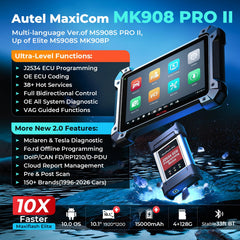 Autel Scanner MaxiCOM MK908 Pro II, J2534 ECU Function as Elite 2 Pro MS909