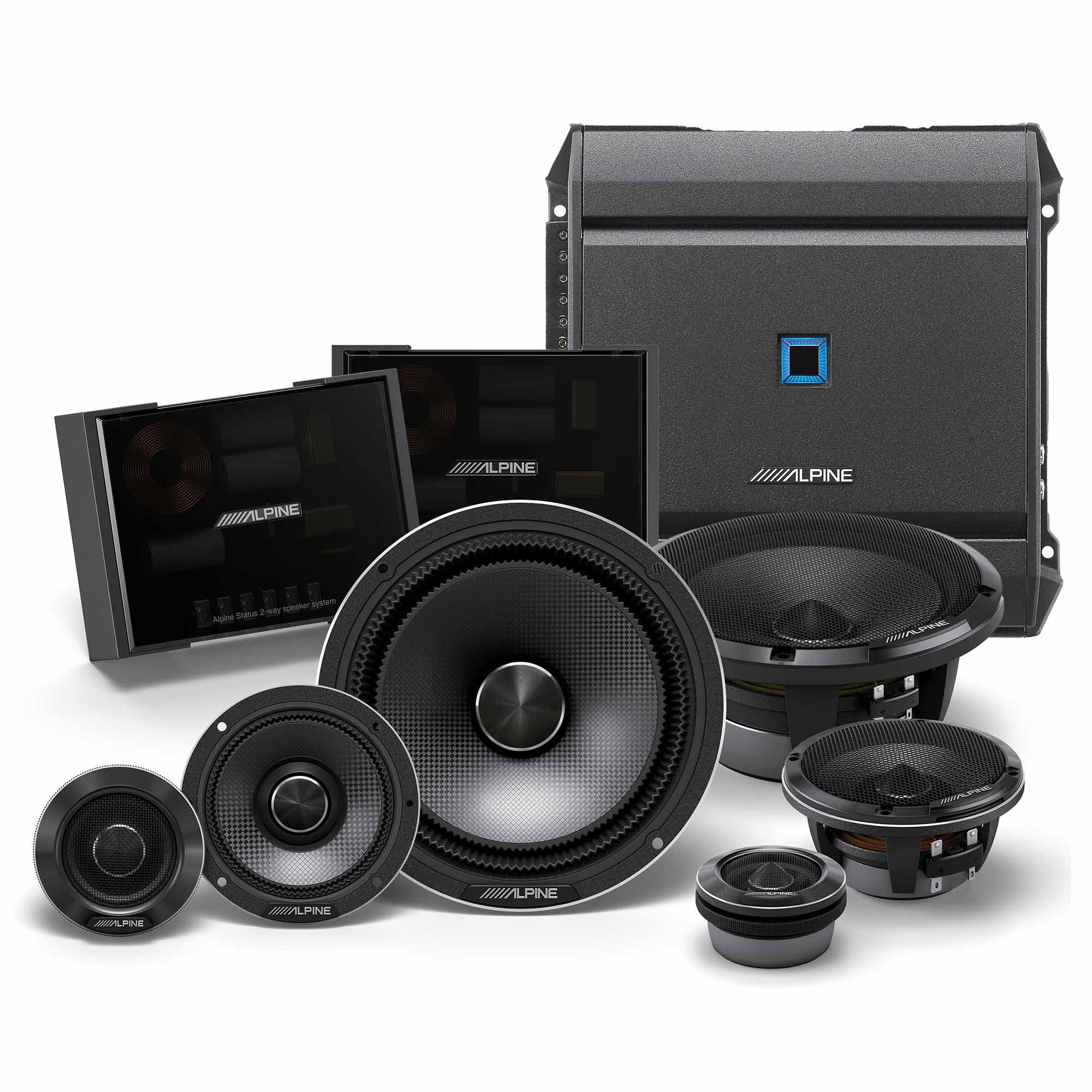 6.5-Inch 3-Way Component Speakers with 4-Channel Amplifier Bundle