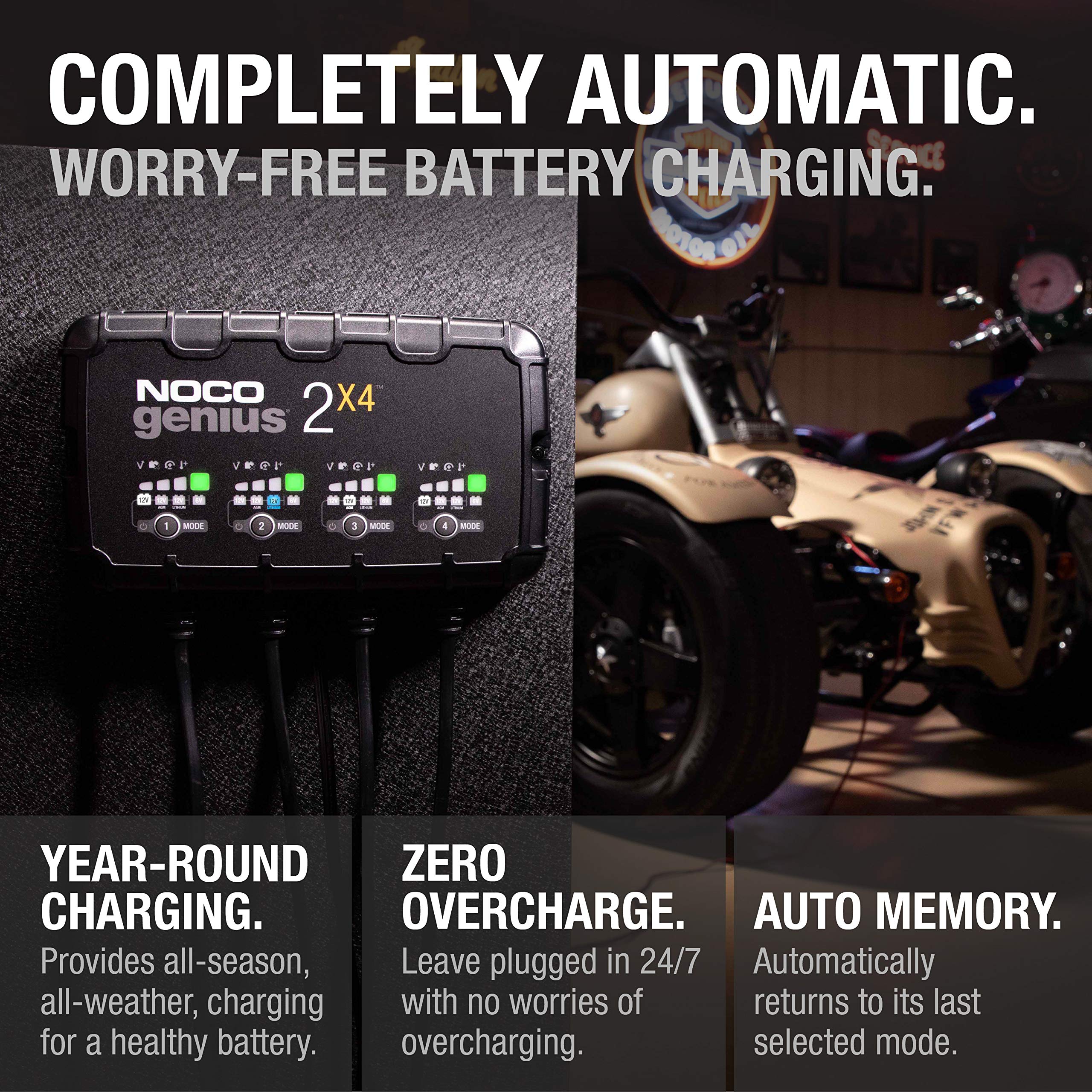 4-Bank 6V 12V Smart Battery Charger and Maintainer