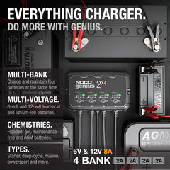 4-Bank 6V 12V Smart Battery Charger and Maintainer