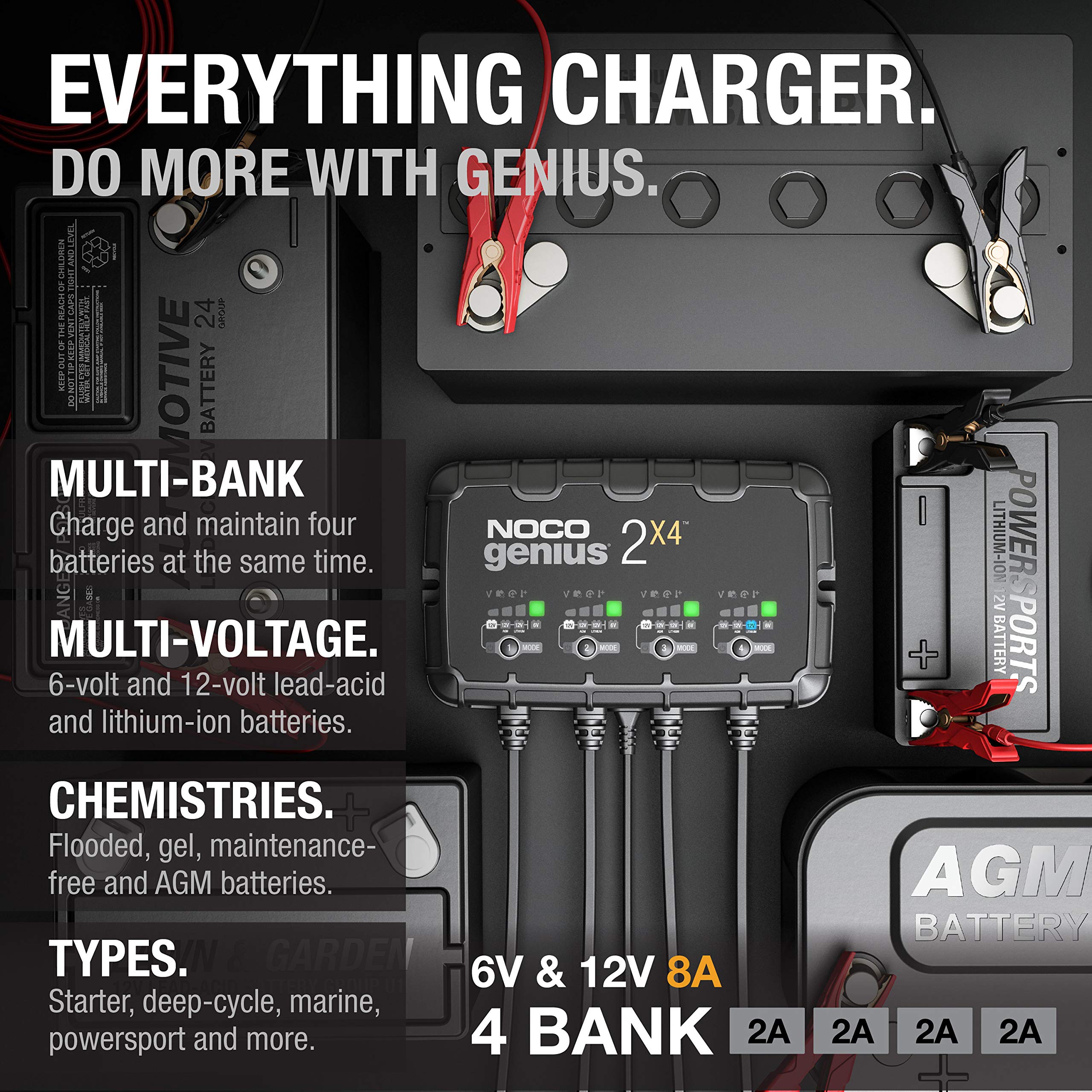 4-Bank 6V 12V Smart Battery Charger and Maintainer